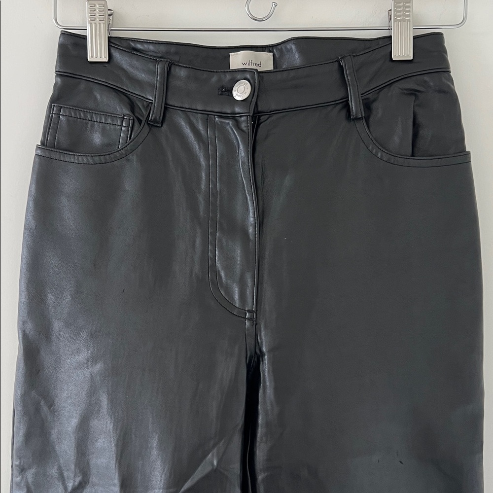 Wilfred Black Faux Leather Pants